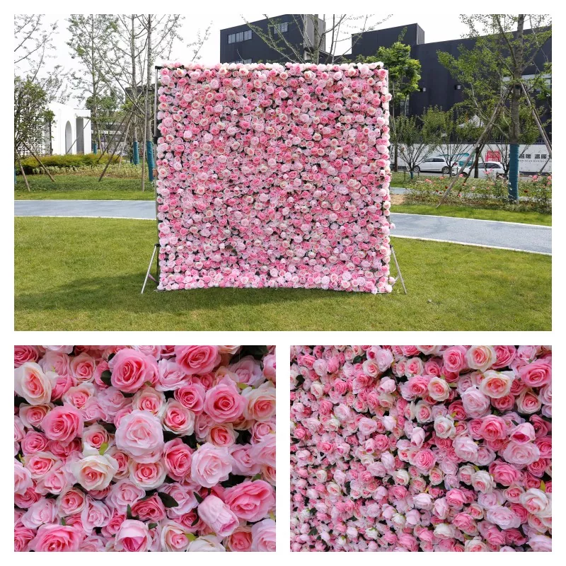 Artificial rose flower wall backdrop for weddings