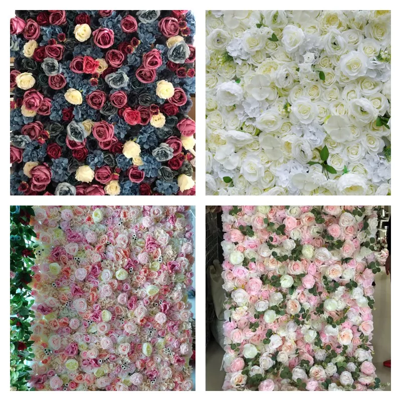 Customized artificial flower wall with fabric base