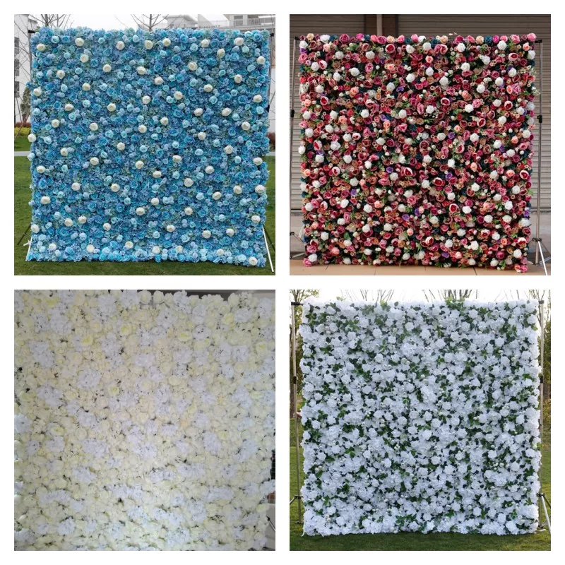 Grid panel artificial flower wall wholesale supplier