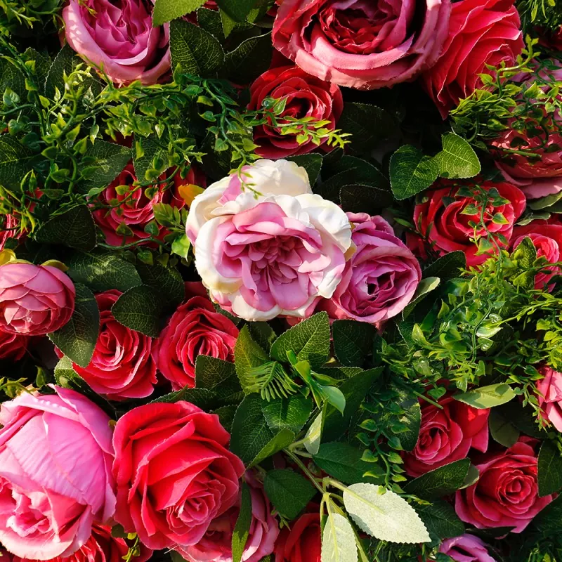 Silk rose flower wall for photo booth background