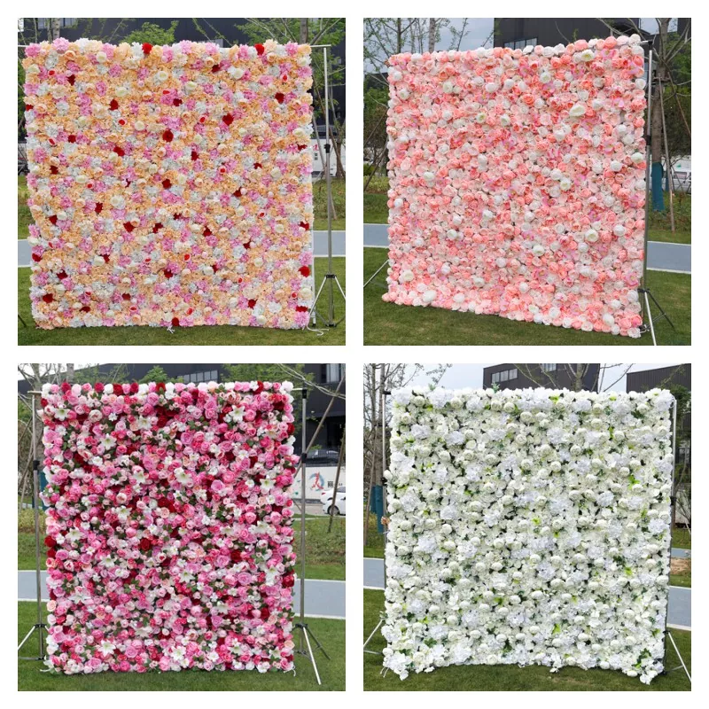 Artificial rose and hydrangea flower wall decoration