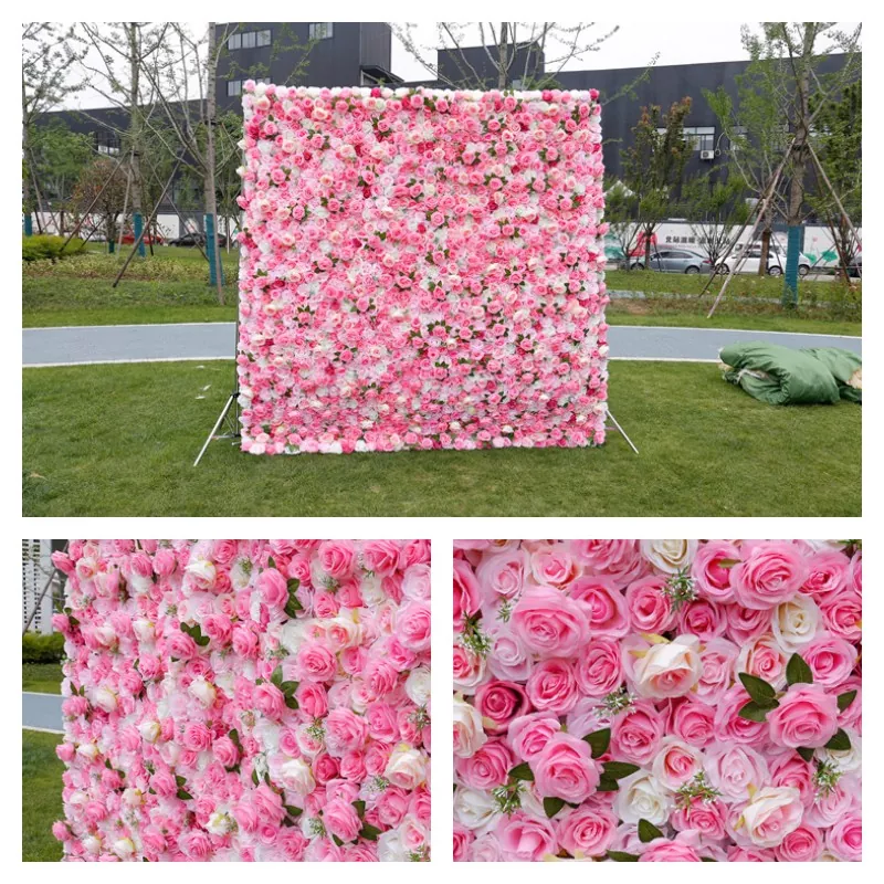 Romantic backdrop artificial flower wall for ceremonies